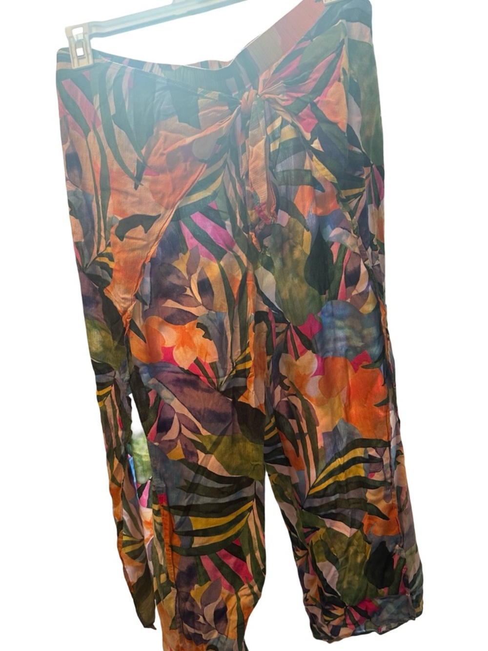 Kona Sol XL Tropical Print Wide Leg Pants - Multicolor